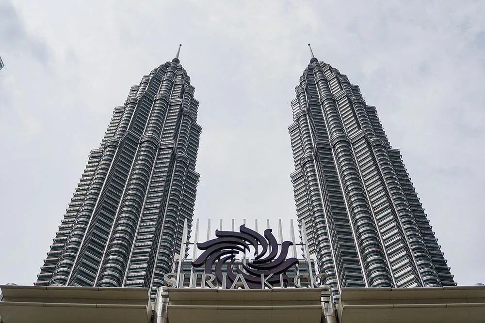 Looking up to the Petronas Twin Towers