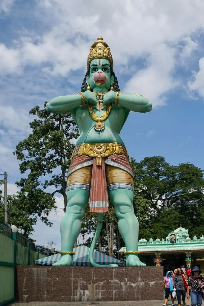 Statue of a blue Hindu Monkey God
