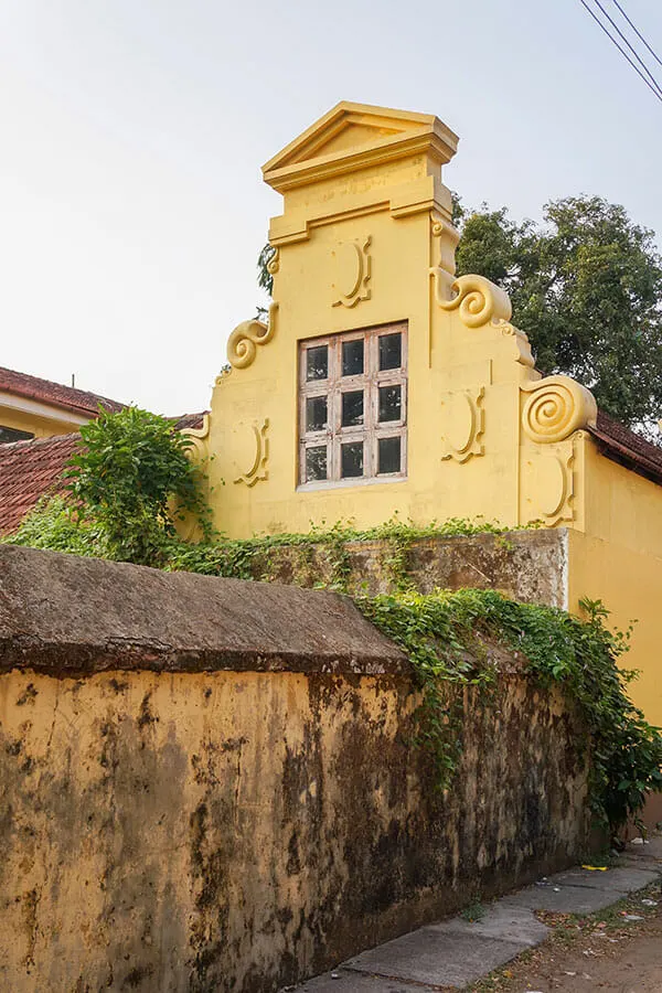 The wall of the historic Dutch Cemetery in Kochi