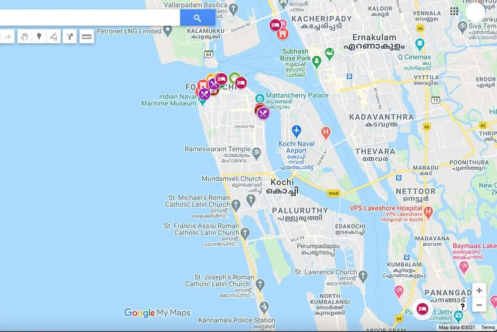 Map of Fort Kochi