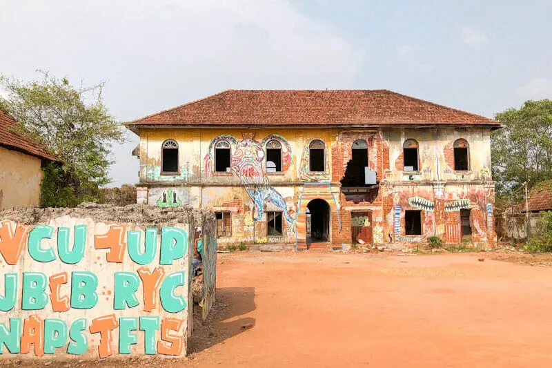 Some of Kochi's abandoned buildings have been used to display street art pieces