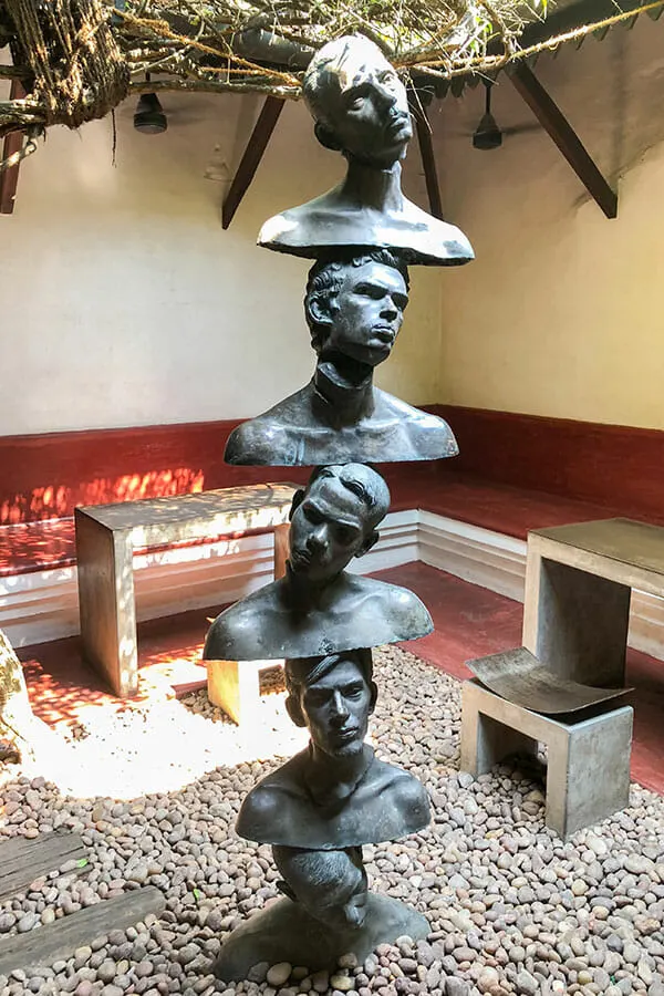Sculpture in the courtyard of the Kashi Art Cafe in Kochi
