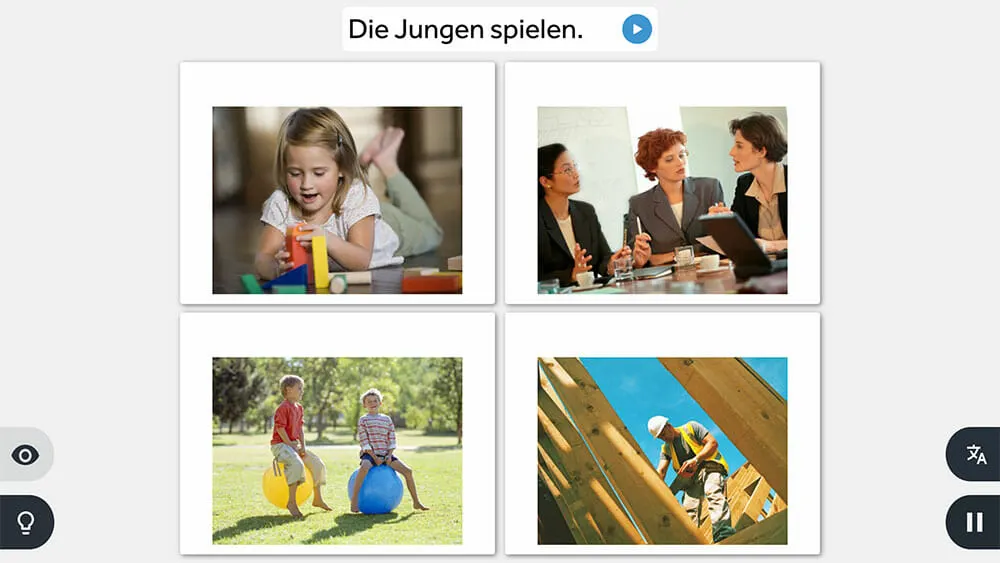 Four images with a german question above