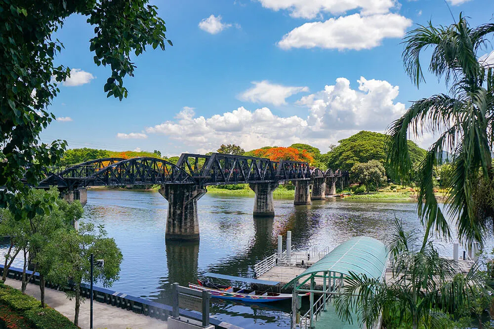 The Bridge over the River Kwai in Kanchanaburi, a key stop on this 10 day Thailand itinerary