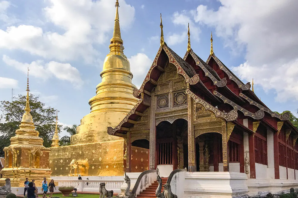 Golden chedi at a Chiang Mai temple, one of the 10 best things to do in Thailand